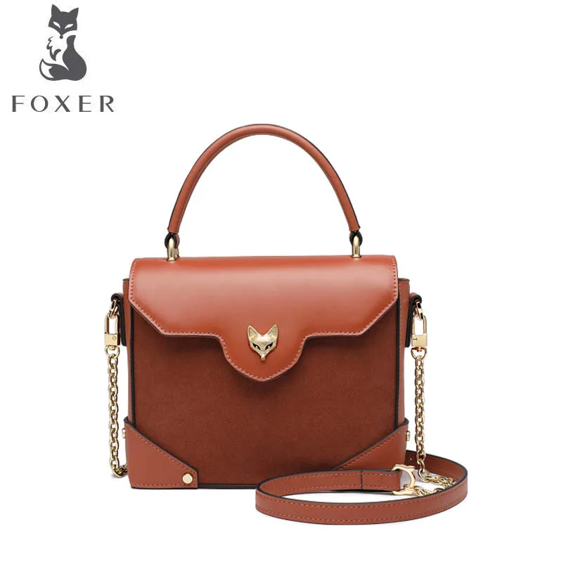 FOXER 2019 Новая повседневная кожаная сумка через плечо модная на цепочке