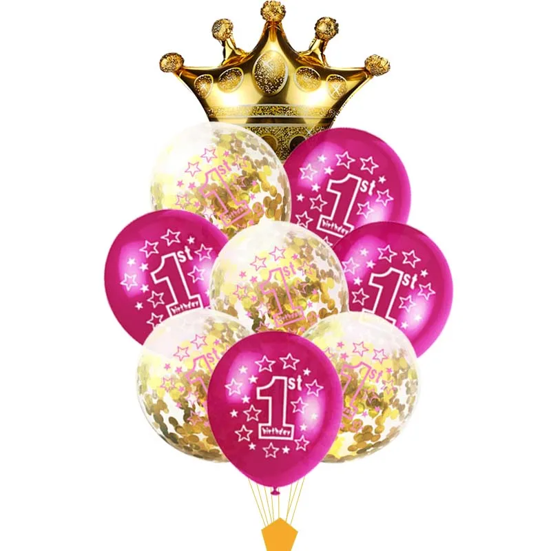 1 birthday Воздушный шар для малышей, 1-й воздушный шар на день рождения, первый день рождения для мальчиков, вечерние шары на день рождения, 1 год, для девочек, для надувания, для дня рождения, украшения для детей - Цвет: 1 birthday