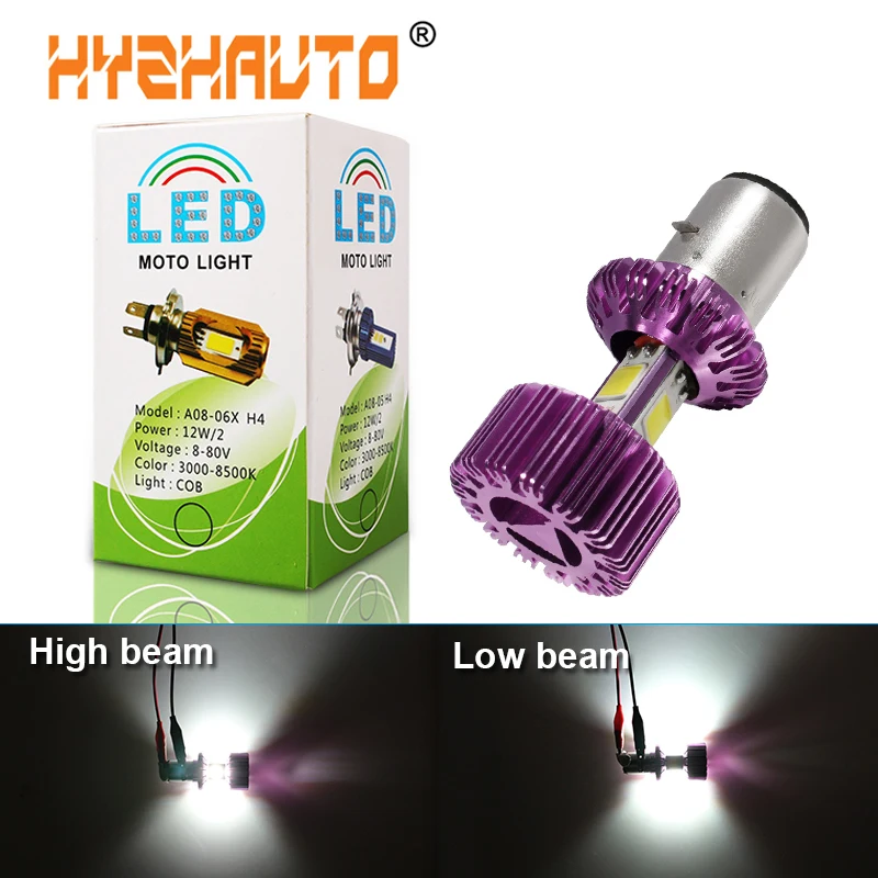 1 шт Высокое качество H6 Ba20d светодиодные фары мотоцикла Hi/Lo луч высокая яркость