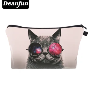 Косметичка Deanfun Cat с 3D принтом, на молнии, женская косметичка, дорожная сумка для хранения, мода 50178