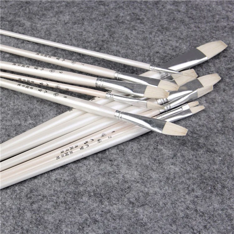 6 шт./партия девять святых овечий хвост плоская ручка гуашь в наборе кисть для