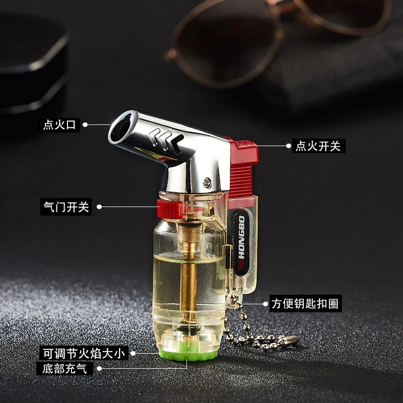 Фонарь турбо зажигалка газовая голубого пламени электронная бутан факел мини
