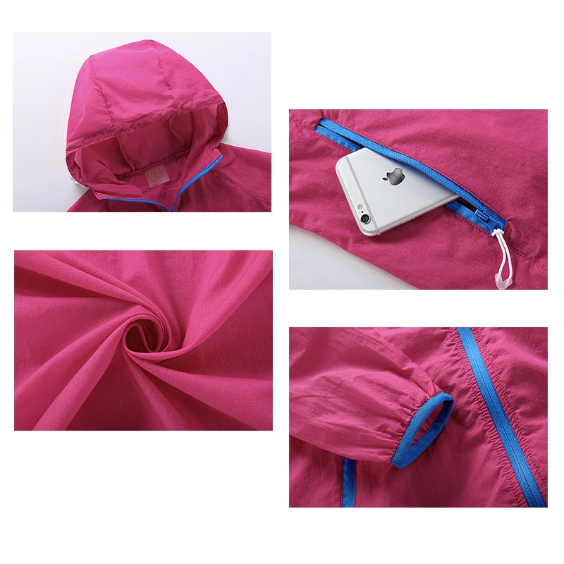 Уличная анти-УФ ветровка Куртка женская брызгозащищенная Ультра Легкая кожаная