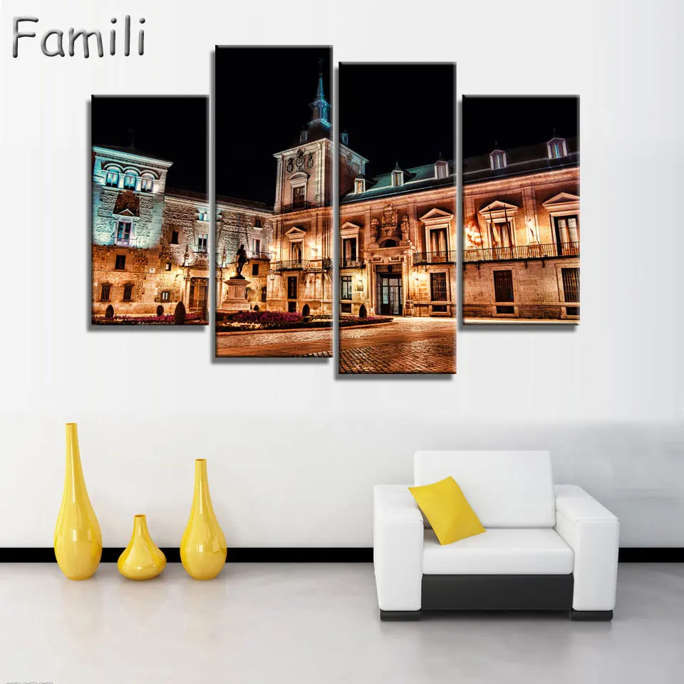 4Pieces/set Spain Modern Printed Home For Living Room Painting On Canvas Wall Arts Picture Decor Artworks wall art canvas | Дом и сад