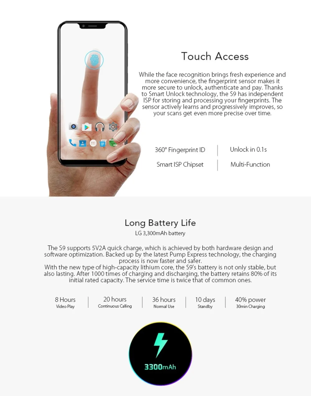 LEAGOO S9, 4 Гб ОЗУ, 32 Гб ПЗУ, смартфон, 5,85 дюймов, HD экран, Android 8,1, MT6750, четыре ядра, две задние камеры, FM, OTG, 4G, сотовый телефон