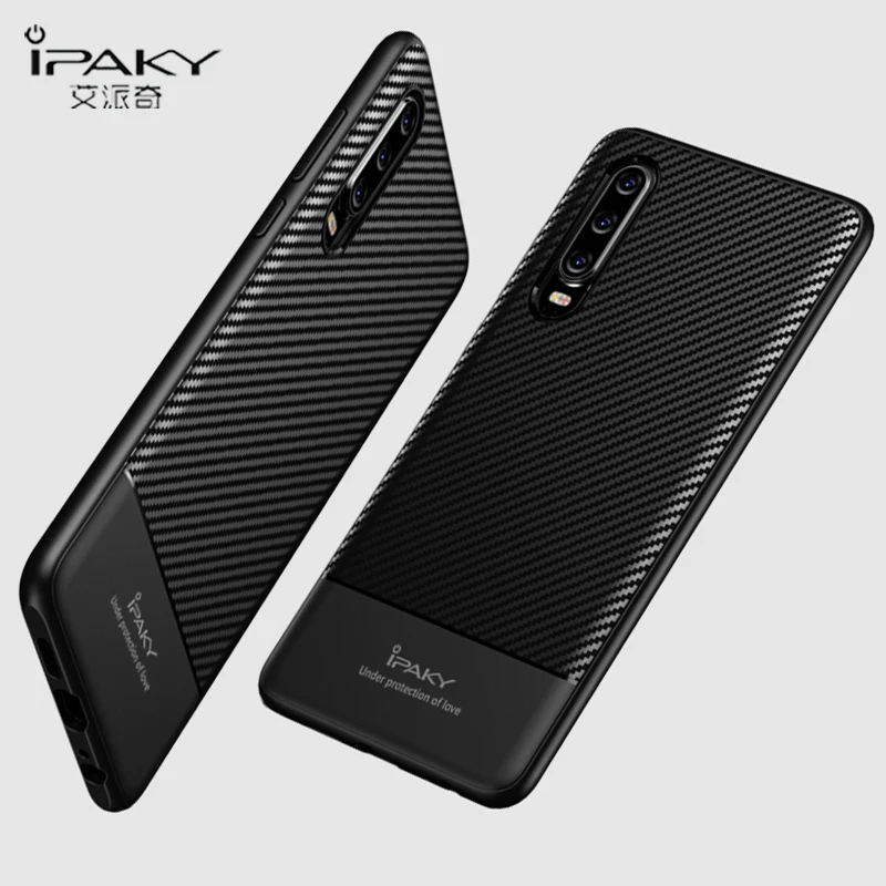 Оригинальный противоударный силиконовый Чехол IPAKY для Huawei P30 Lite текстурные