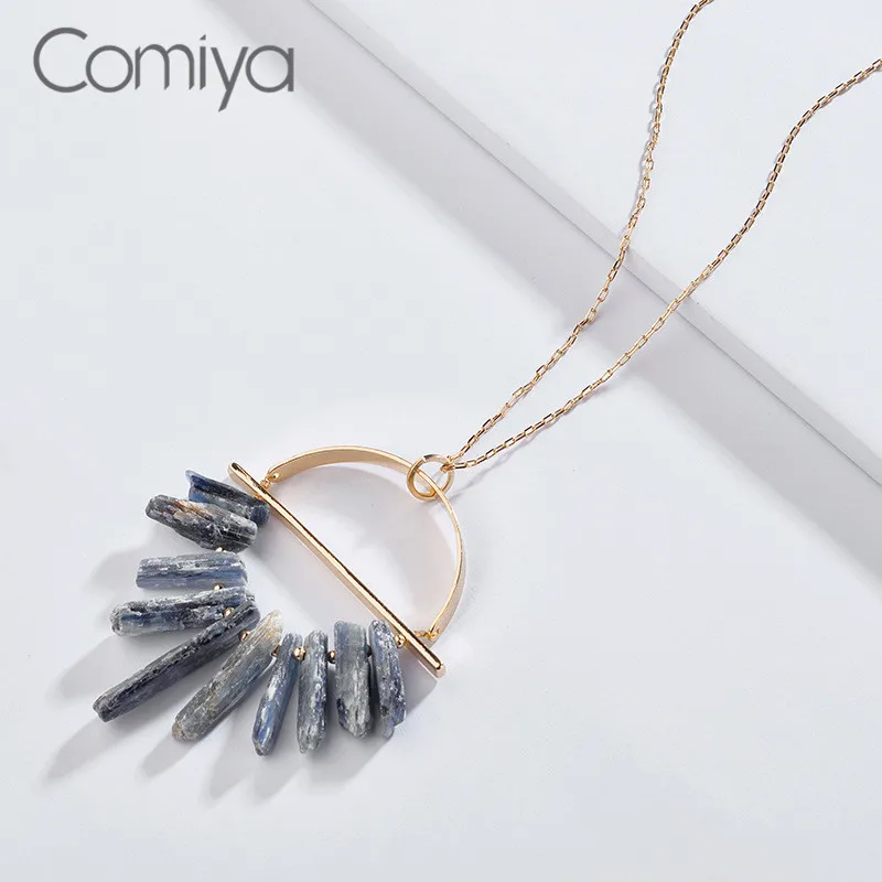 Comiya модное ожерелье s камень Геометрический Длинный кулон украшения цепочки из