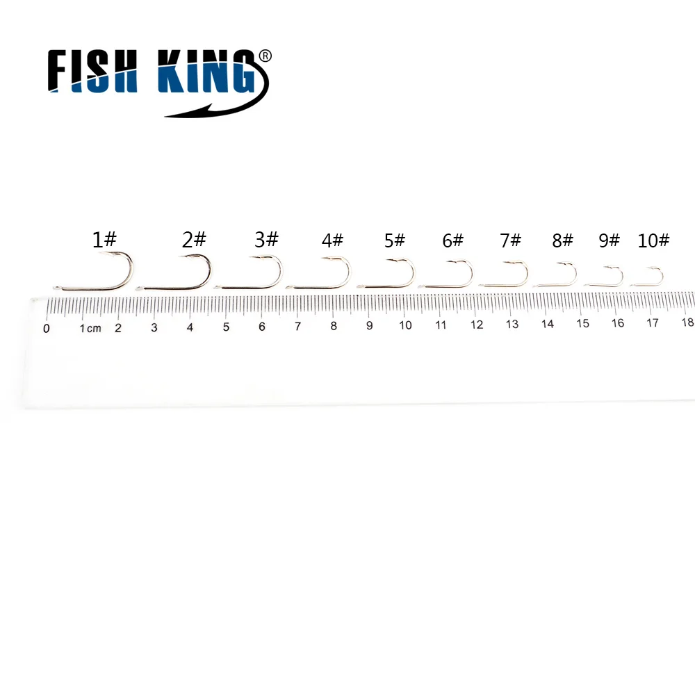 FISH KING 100 шт./лот рыболовный крючок из высокоуглеродистой стали 515N 1 # 10 короткие