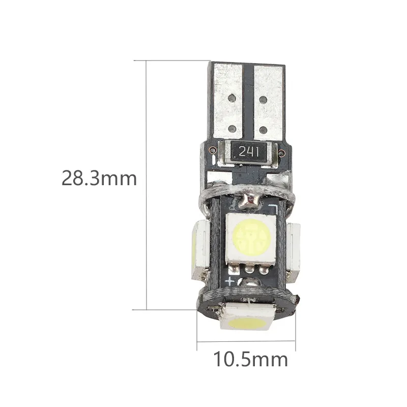 10X T10 5SMD CANBUS 5050 SMD W5W 194 светодиодная автомобильная лампа без ошибок