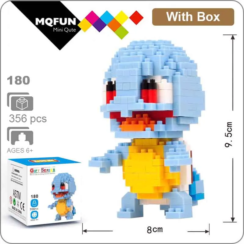 LNO 180 With Box LNO мини блоки фигурки kawaii 3D Пикачу японский мультфильм Аниме пластиковые детали для конструктора игры DIY модели образовательных игрушек - Цвет: LNO 180 With Box