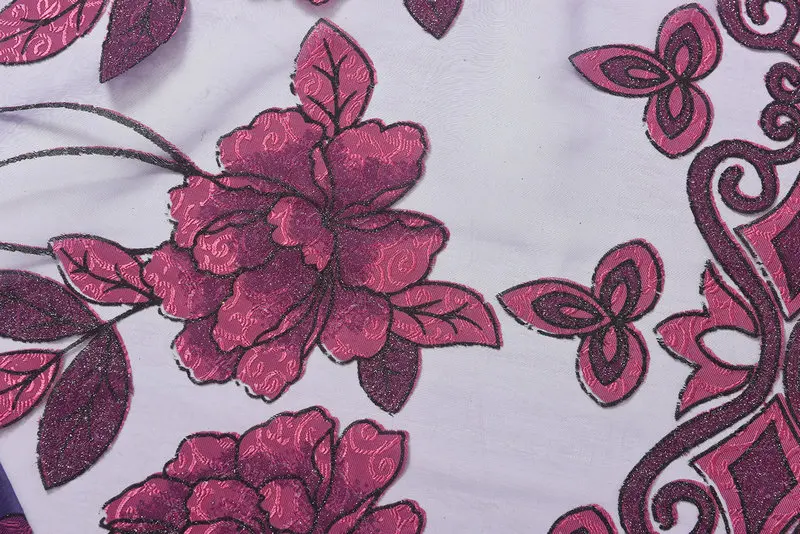 New Arrival Fashion window custom made embroidered / violet tulle beads curtain for the bedroom design sheer voile | Дом и сад