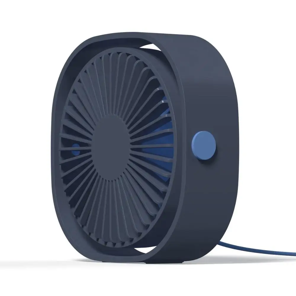 Navy Blue DMWD портативные мини-вентиляторы USB вентилятор охлаждения DC 5 в маленький настольный USB 5 лопастей кулер 3 шестерни Регулируемая работа бесшумный ПК ноутбук - Цвет: Navy Blue
