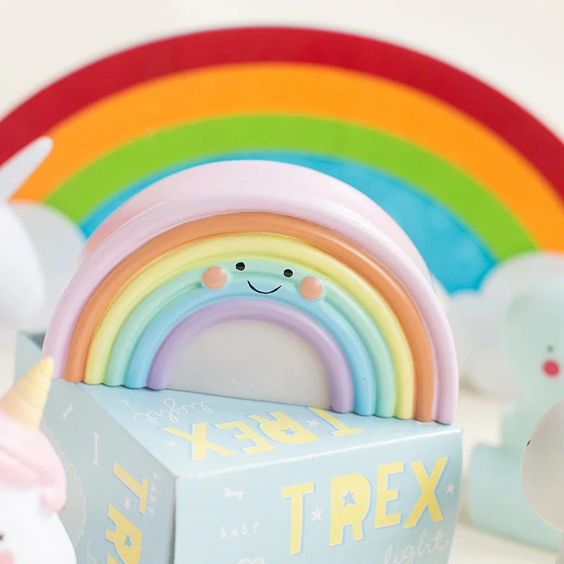 ROPIO милая силиконовая Радужная Ночная лампа Детская подарок для детей