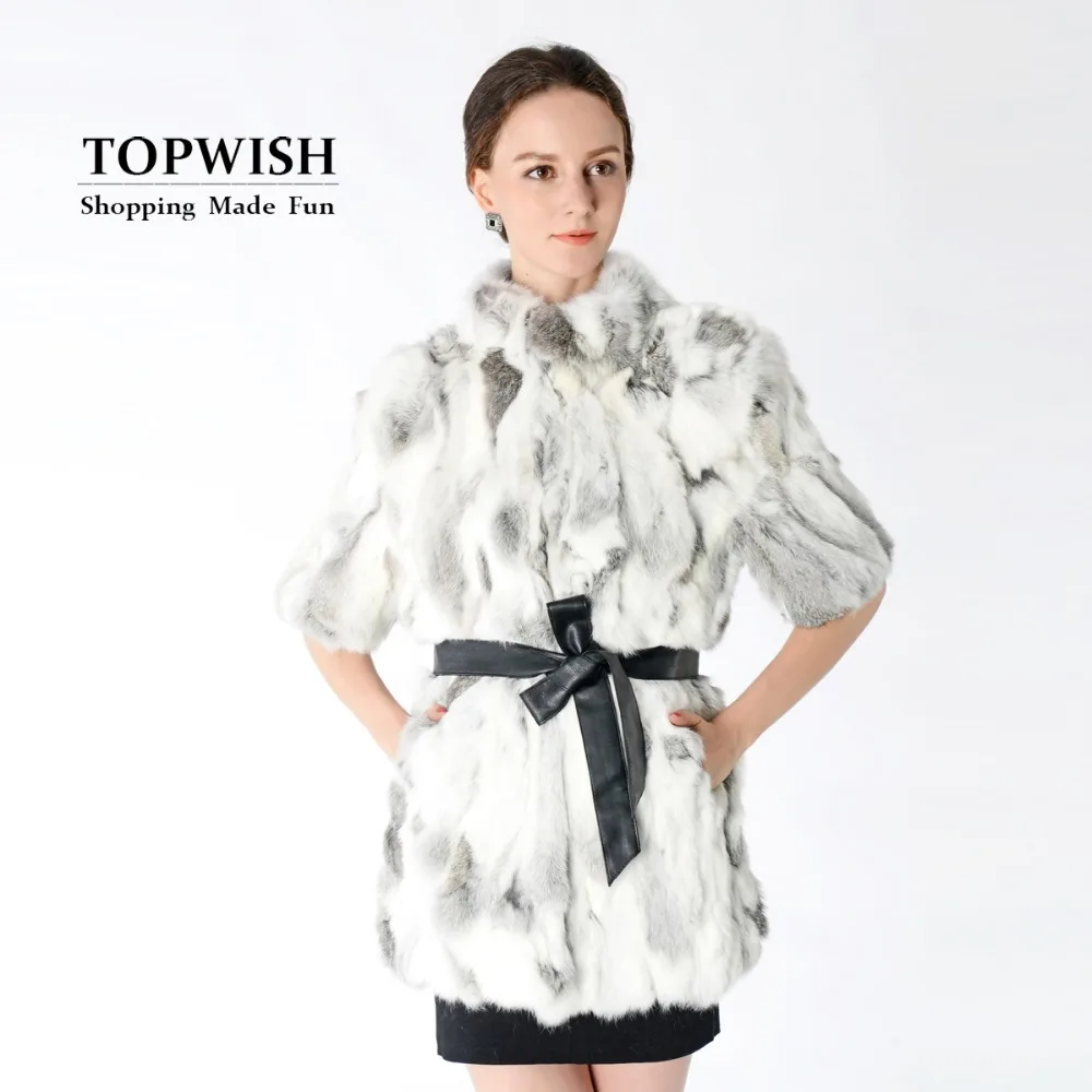 Новое поступление 100% искусственное пальто куртка с коротким рукавом из