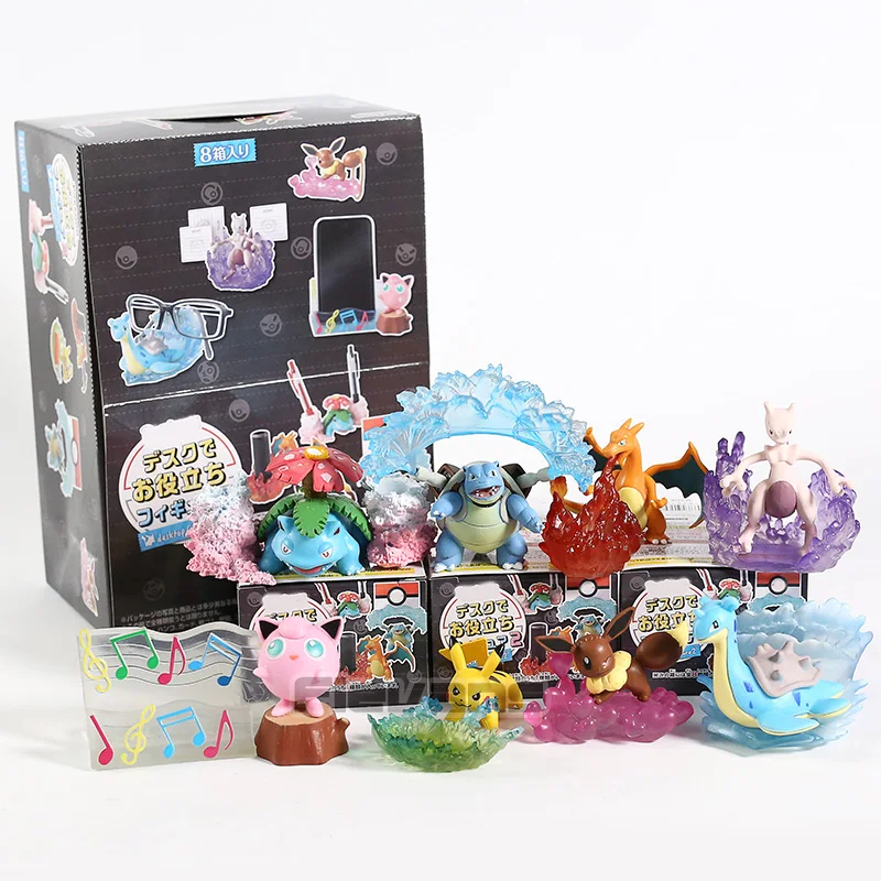 B box Монстры центр Eevee Charizard Venusaur Blastoise Mewtwo Jigglypuff Lapras настольные Фигурки игрушки куклы подарки 8 шт./компл - Цвет: B box