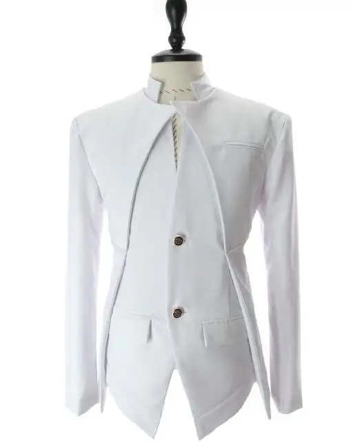 Мужской Блейзер на одной кнопке Модный повседневный облегающий большого размера