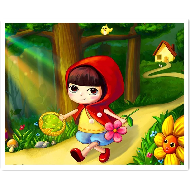 Счастливым Красная Шапочка Diy Набор для создания алмазной мозаики рукоделие