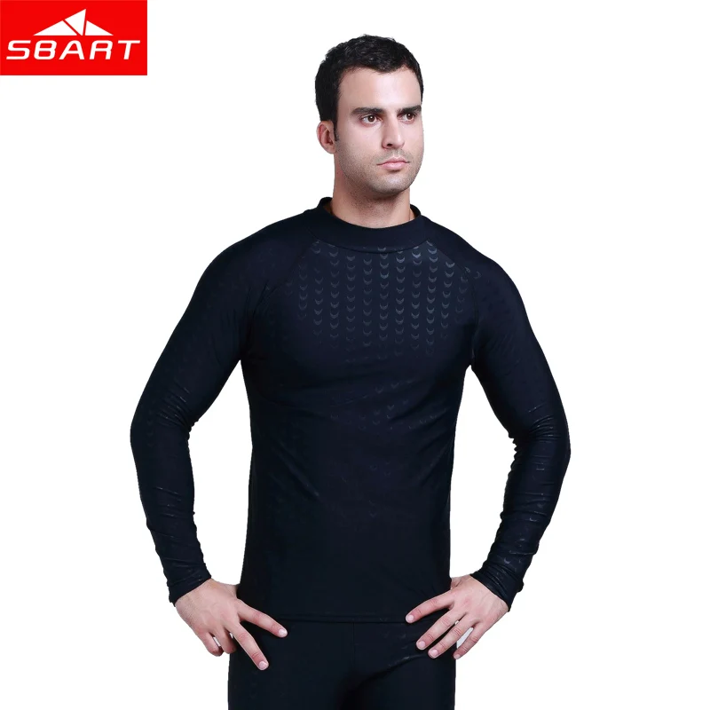 Мужские рубашки для плавания SBART с защитой от солнечных лучей длинным рукавом Upf 50