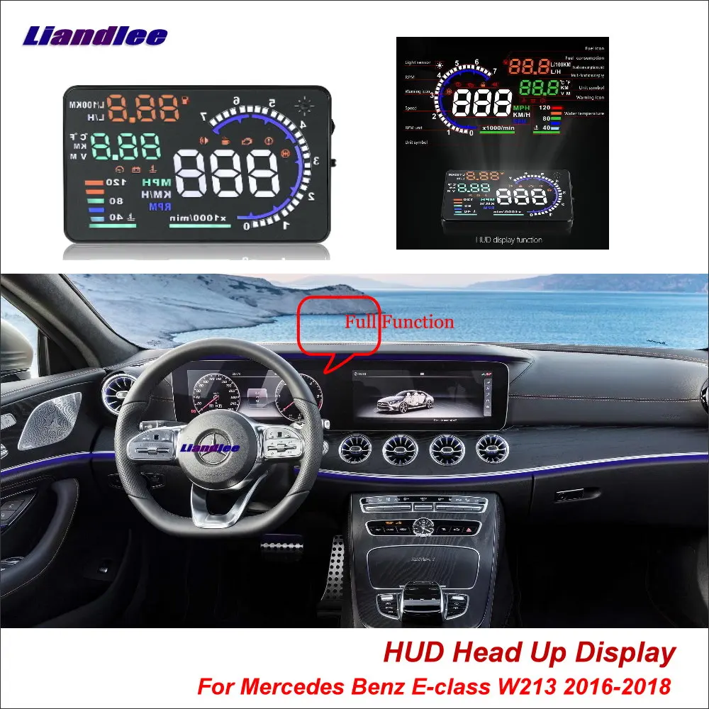 Liandlee Car Head Up Display HUD For Mercedes Benz W210 W211 2016-2018 HD Projector Screen OBD Overspeed Alert Alarm Detector