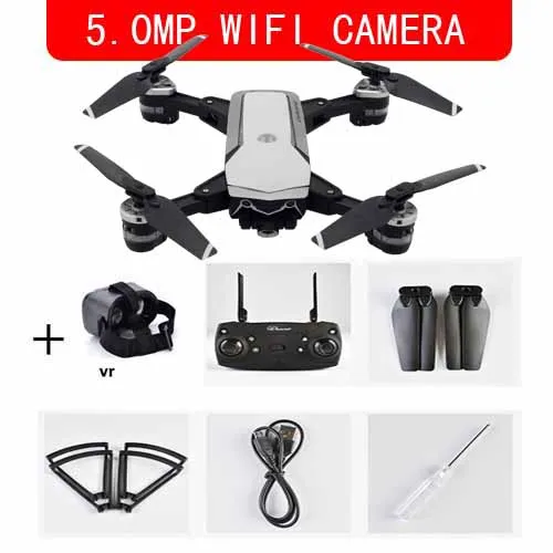 WHITE 5MP WIFI VR FPV RC Дрон с живым видео и возвратом домой складной RC с HD 720 P/1080 P камерой Квадрокоптер возвратная домашняя складная игрушка - Цвет: WHITE 5MP WIFI VR