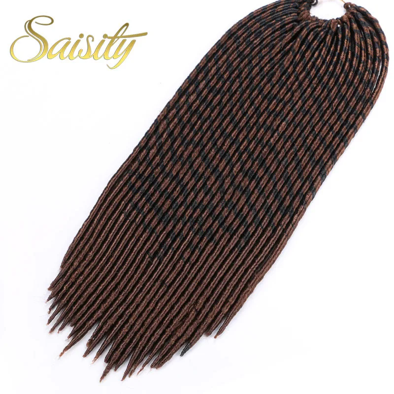 Saisity искусственные локоны в стиле Crochet волос Синтетический волос дреды Джамбо, коса, заплетённые волосы 1" 18" 24 корня/пакет HAVANA mambo