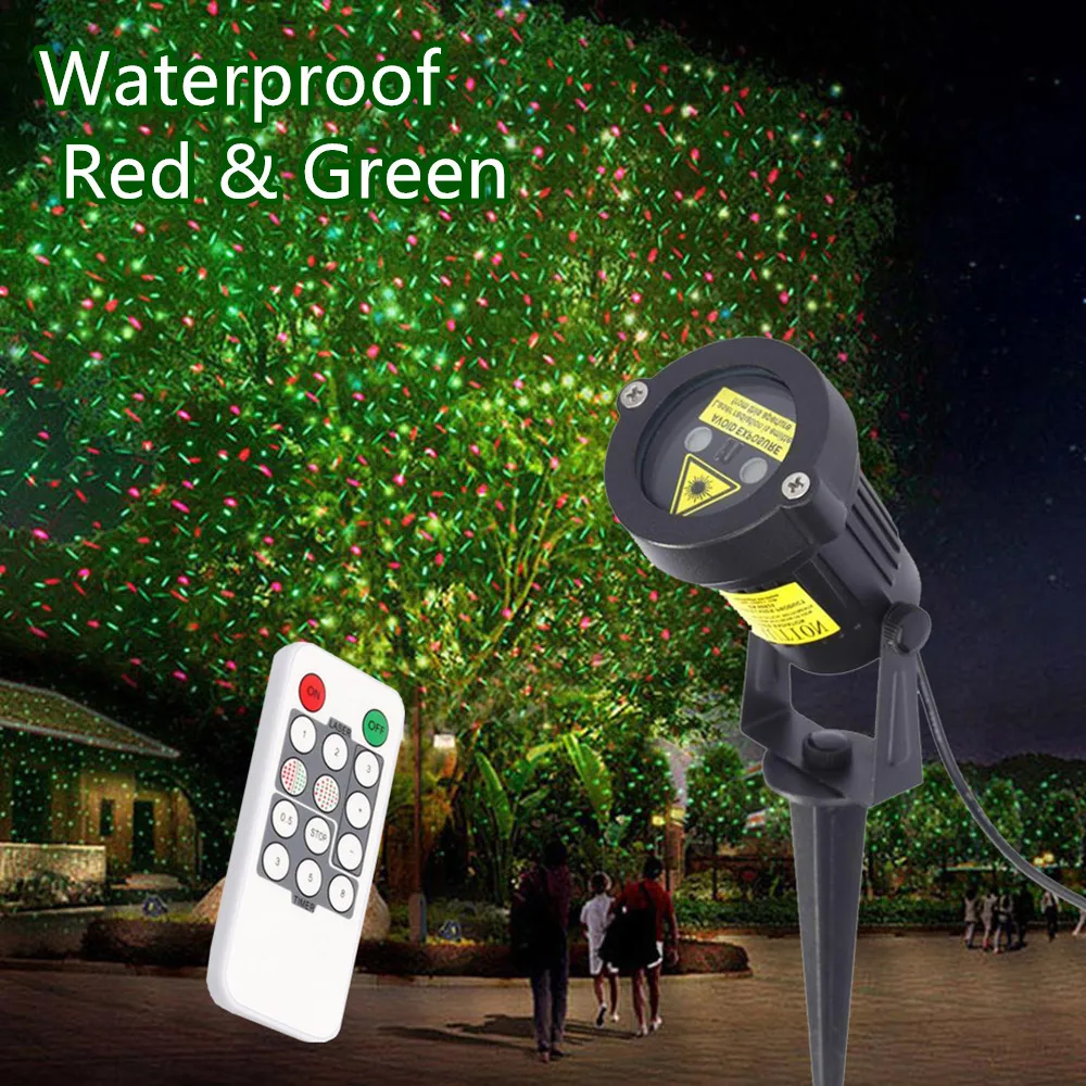 DHL Christmas Laser Projector Star Light Outdoor LED Lawn Red Green Waterproof Landscape lamp Decor with Power Plug | Освещение