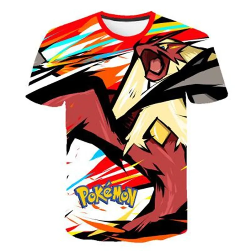 TS4124 New Movie Detective Pokemon Pikachu T shirt 3D Printed Children T-shirts Summer Tshirts Fashion Anime Cartoon Kids Clothes - Цвет: TS4124