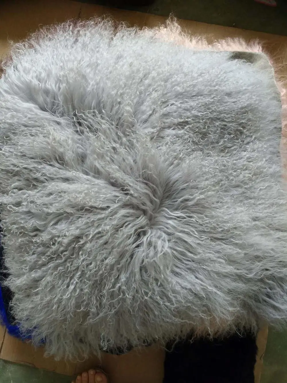 CX-D-04U индивидуальный заказ монгольский мех ягненка наволочки-Прямая - Цвет: Светло-серый