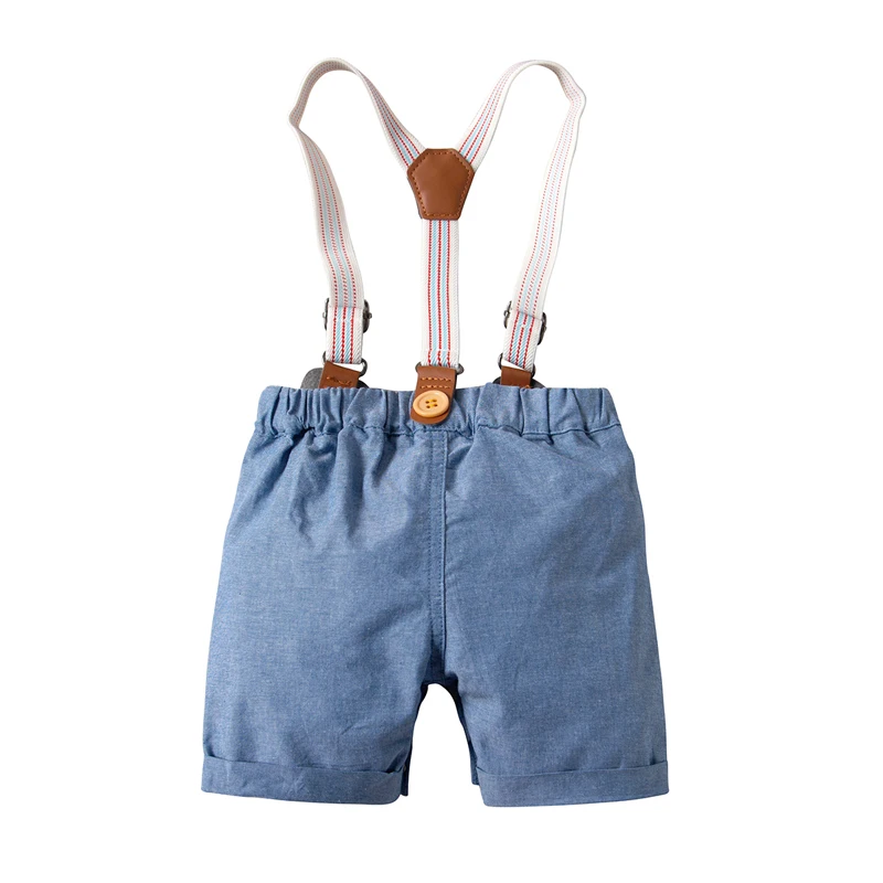 Short Sleeve white Shirt Bow Tie+Suspenders Shorts baby boy clothes set summer 2019 newborn outfit toddler infant clothing suit |