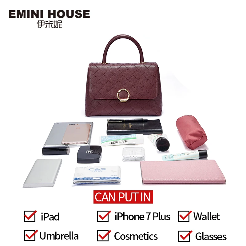 EMINI HOUSE роскошные сумки с ромбовидной решеткой женские дизайнерские через плечо