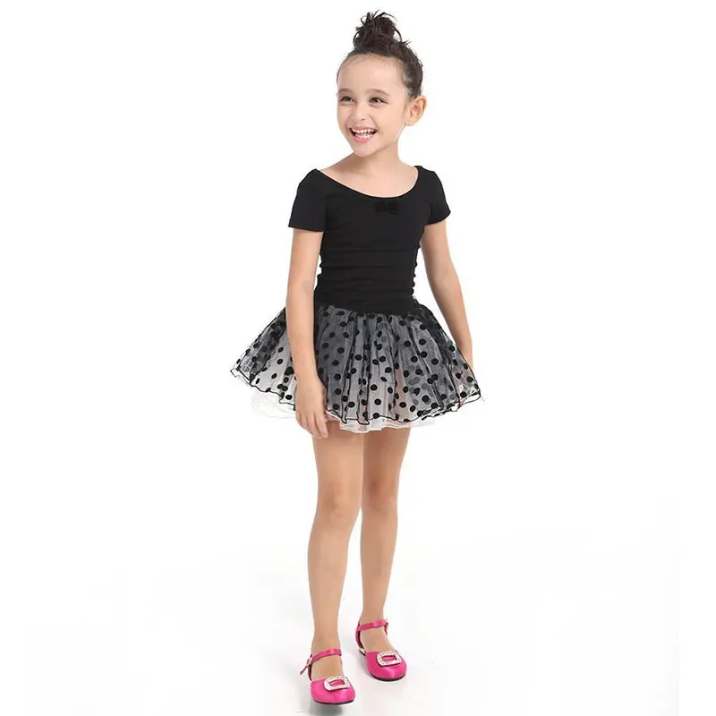 

Black Girls Kids Short Sleeve Ballet Clothes Ballet Tutu Dance Dress Leotard Lovely Dancewear Party Show 3-8Ages Dancing Dresses