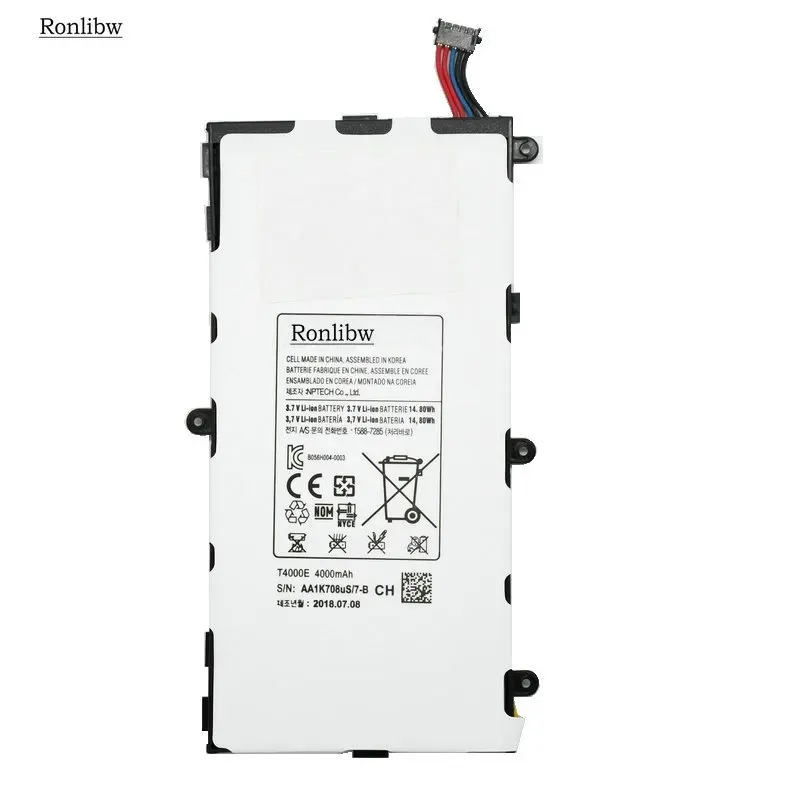 Сменный аккумулятор Ronlibw T4000E 4000 мА/ч для Samsung Galaxy Tab Tablet 3 7 0 T211 P3210 P3200 T210 T215 T210R SM-T210R