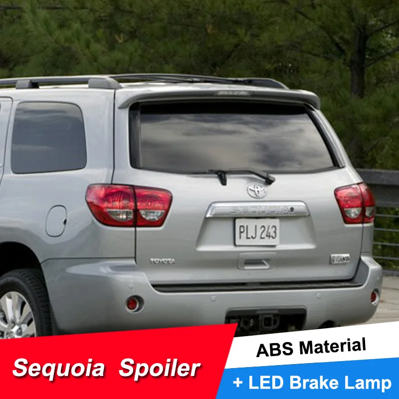 

JNCFORURC Rear Roof Trunk Lid Car Spoiler For Toyota Sequoia 2003-2015 ABS Plastic Material Unpainted Spoiler Wings For Sequoia