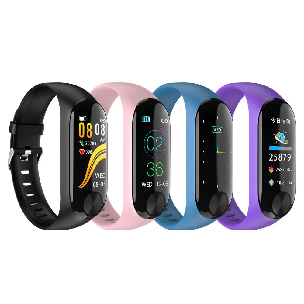 Brand New 2019 Smart Band Watch Bracelet Wristband Fitness Tracker Blood Pressure Heart Rate M3 Unisex Hot Fashion Watches | Электроника