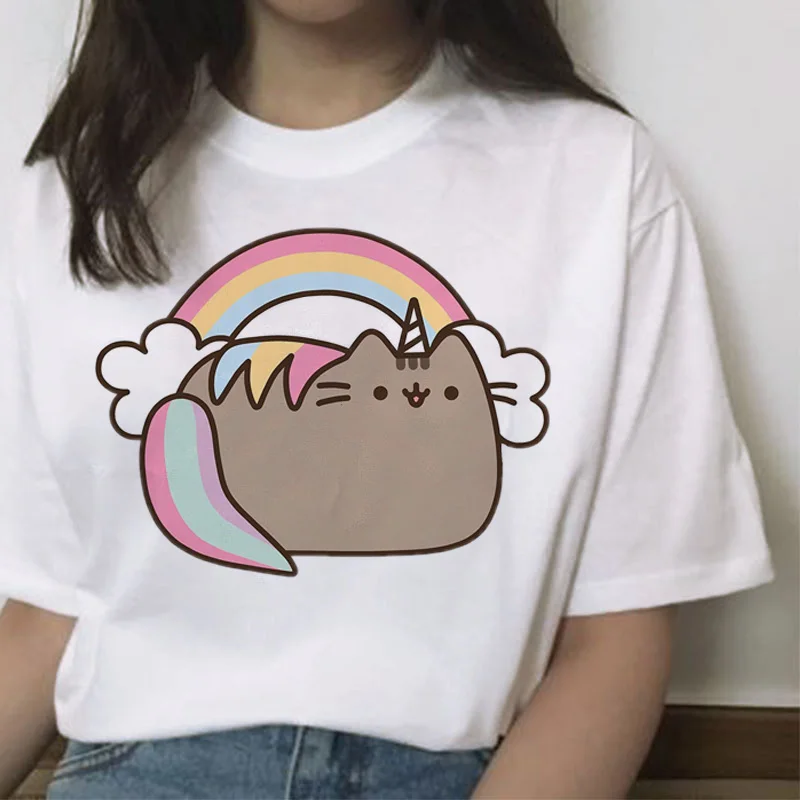 Женская футболка с мультяшным котом harajuku ulzzang каваи Корейская Эстетическая