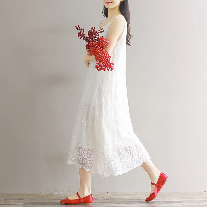 Женские винтажные кружевные платья с вышивкой новинка 2017 летнее стильное платье