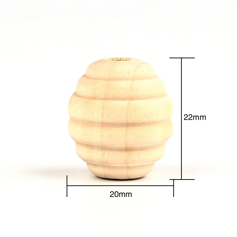 

5pcs/Lot 22x20mm DIY Natural Round Beehive Wood Beads For Kids Necklace or Bracelet Making Wooden Teethers Baby Toys
