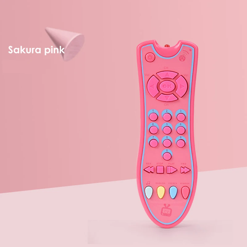 Pink no box Детские музыкальные игрушки мобильный телефон ТВ пульт дистанционного управления Ранние развивающие игрушки 3 языка электрические цифры дистанционного обучения машина подарки - Цвет: Pink no box