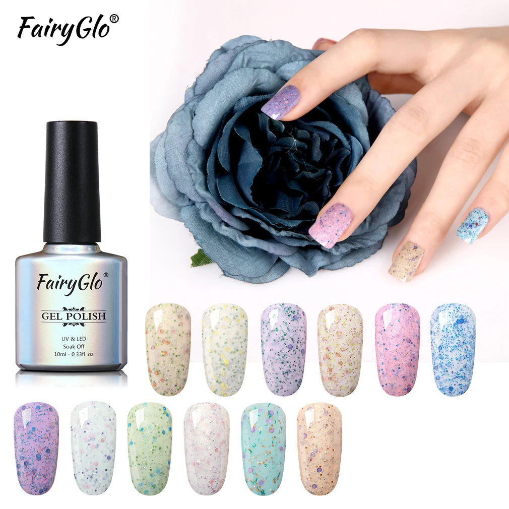 FairyGlo 10 мл сыр песок Гель лак био Гели Soak Off для маникюра УФ гель ногтей