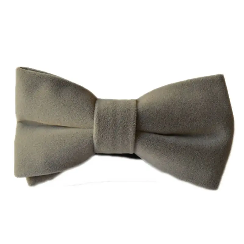 Мужской вельветовый большой однотонный галстук бабочка регулируемый