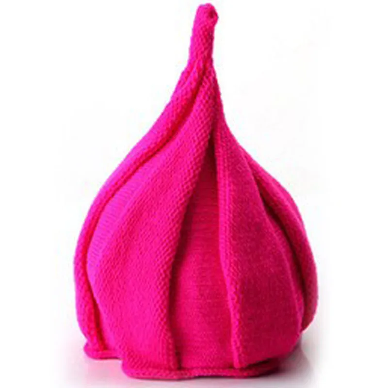 Rose Red Милая шапочка для маленьких детей, шапка с луком для мальчиков и девочек, одноцветная, для детей от 7 месяцев до 4 лет - Цвет: Rose Red