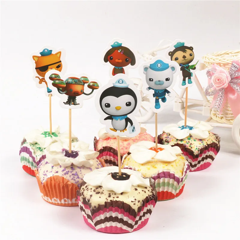24 шт. octonauts капитан барнакс квазий песо конфеты бар кекс pick Беби Шауэр детский