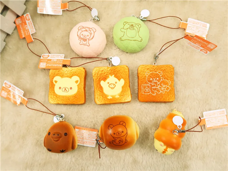 Kuutti Squishy 30 шт. розовый простой Мини Kawaii Rilakkuma kiiролиitori хлеб мягкий тост долго