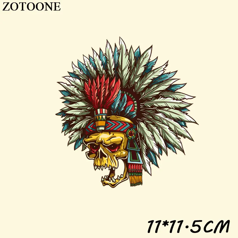 Винтажная аппликация ZOTOONE нашивка с черепом термотрансферные нашивки для одежды