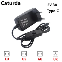 raspberry pi 4 power supply 5v 3a type c adapter with onoff switch eu us au uk plug usb c dc charger for raspberry pi 4 model b