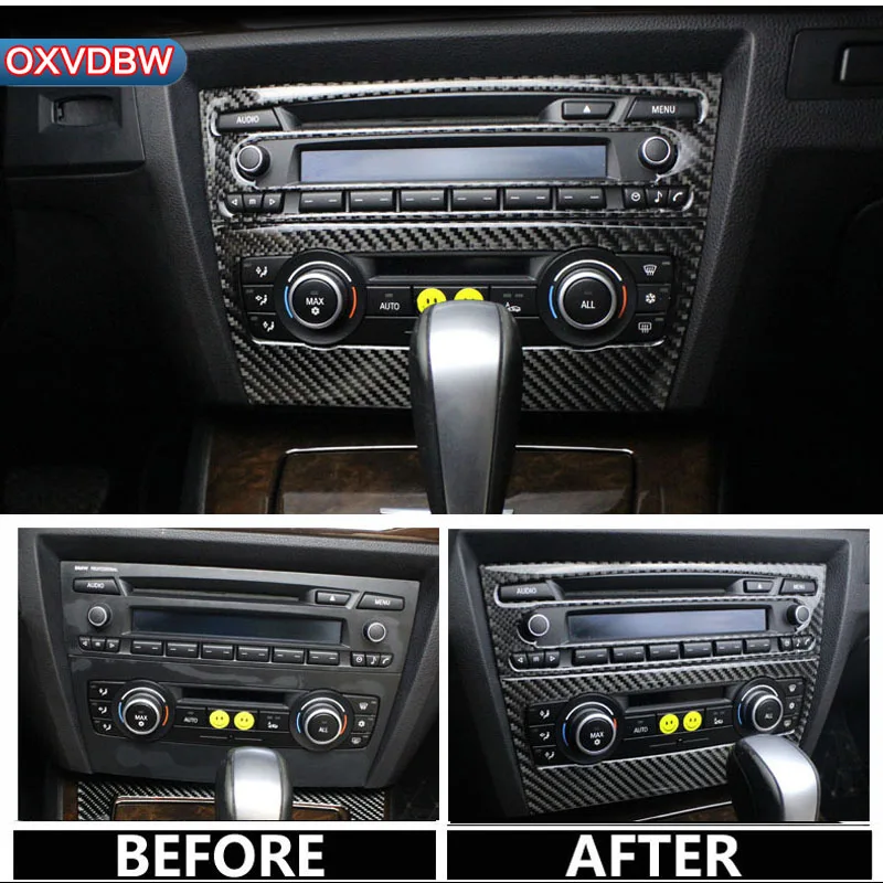 Для bmw e90 e92 e93 внутренняя отделка из углеродного волокна кондиционер CD панель