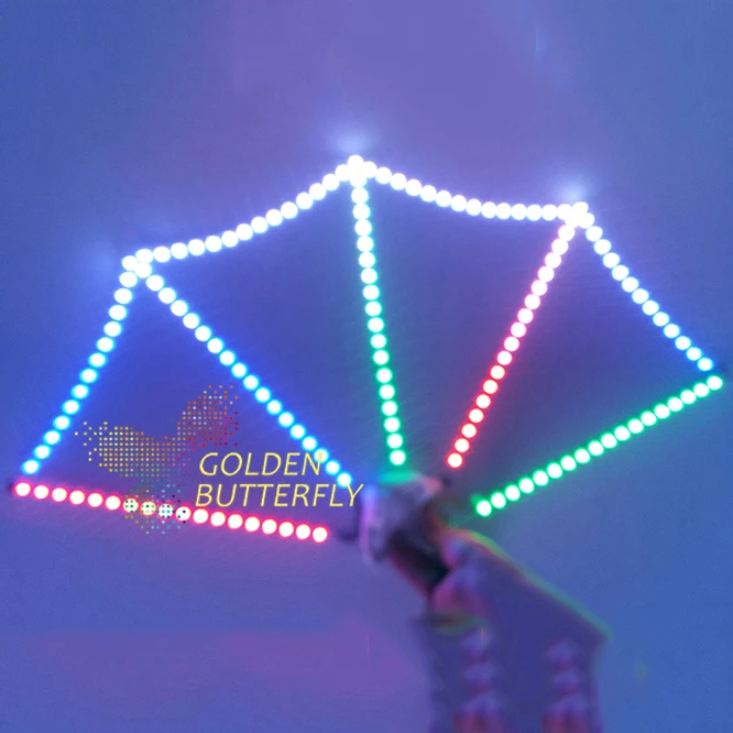 Светодиодный светящийся вентилятор 2017 модный сценический для женщин/мужчин DJ