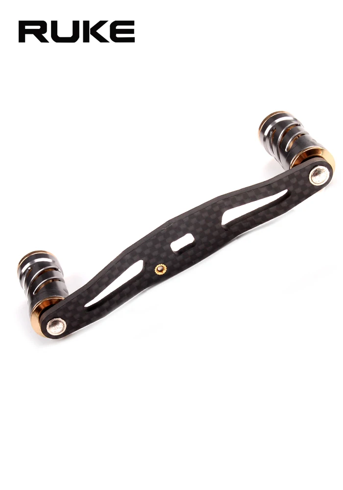 RUKE fishing reel handle hole size 8*5 mm suit for Abu and Daiwa carbon handle with metal knob DIY accessory free shipping