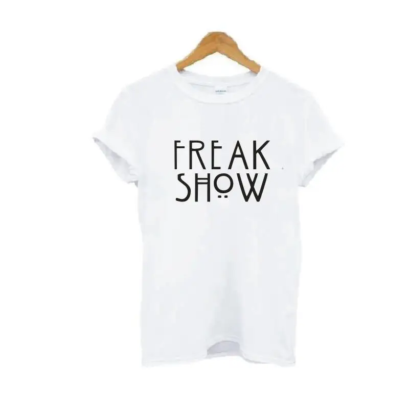 Модная забавная футболка FREAK SHOW Tumblr летняя новая хлопковая женская с коротким
