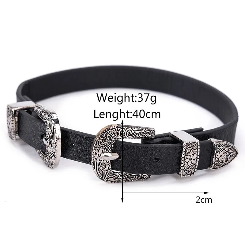 Женское винтажное ожерелье чокер из искусственной кожи с двойной